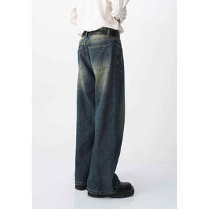 Wholesale Unisex Blue <b>Jeans</b> Designer's Ripped Pencil Stretch Canvas Pants Slim Fit High Loose Style Autumn Solid 100% Cotton - Product Image 3