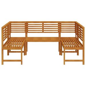 Juego de banco de jardín de madera maciza de acacia marrón de 5 piezas - Product Image 6