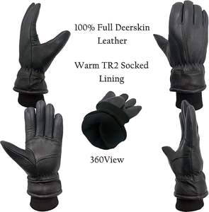 Guantes de Invierno de Piel de Ciervo para Hombre, Guantes de Trabajo Cálidos, Guantes Térmicos Aislantes para Conducir Camiones - Product Image 5