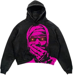Sudadera con capucha para hombre, extragrande, 100% algodón, con cremallera, forro polar grueso, con bolsillo frontal - Product Image 3