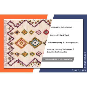 พรมทอลายเรขาคณิตสีเบจ ผ้าฝ้ายทอมือ สไตล์มินิมอล ทอแบบแบน เหมาะสำหรับการเดินทาง ตกแต่งบ้านสไตล์โมเดิร์น โทนสีกลางๆ - Product Image 6