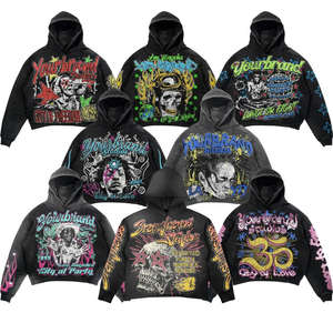 Sudadera con capucha para hombre, estilo oversized, hombros caídos, estampado digital, 100% algodón, 450 gsm, la más vendida y demandada de la moda. - Product Image 2