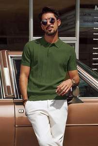 Camisas Polo para Hombre, Manga Corta, Tejido Texturizado, Cuello Acanalado, Estilo Casual para Golf - Product Image 6