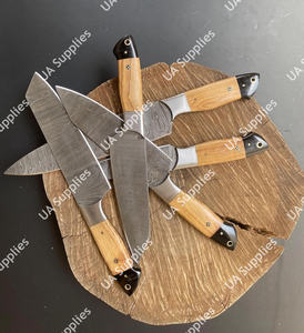 Nuevo Juego de Cuchillos de Cocina de 5 Piezas, Cuchillos Multifuncionales de Acero Damasco con Bolsa de Cuero Enrollable - Product Image 3