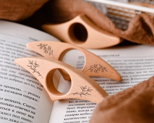 Finger Ring Reader Support <b>Book</b> Finger Holder Wooden - Product Image 6
