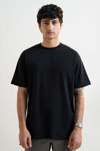 T-shirt formel basique pour homme en coton 100% uni - Coupe classique avec tissu tricoté - Product Image 3