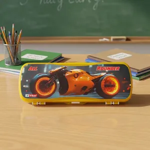 Estuche para Lápices Vikas ULTRA, Organizador de Papelería de Plástico Resistente para Niños, Niñas y Estudiantes, Diseño Compacto, Venta al Por Mayor - Product Image 3