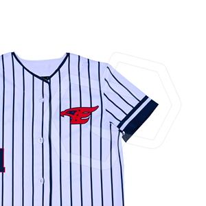 Camiseta de Béisbol Personalizada para Hombre, Manga Corta a Rayas, Cierre de Botones, Logotipo Impreso por Sublimación, 100% Poliéster, Unisex para Adultos, Premium - Product Image 3
