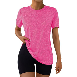 T-shirts pour femmes à coupe classique, toucher soyeux, couleurs personnalisées, vente en gros, viscose, col rond, décontracté, écologique, respirant, streetwear - Product Image 4