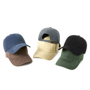 Gorra de Béisbol Unisex de 6 Paneles, Color Sólido, Algodón Lavado, Estilo Casual, Ajustable, Talla Adulto 58-60CM - Product Image 1