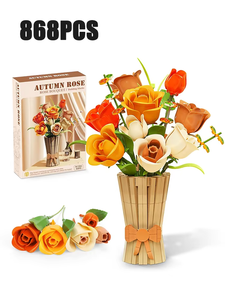 Bloques de Construcción de Ramo de Rosas, 868 Piezas, Flor Eterna en Jarrón, Ladrillos Decorativos para el Hogar, Regalo Romántico para Niñas en San Valentín, Juguetes DIY para Niños - Product Image 1