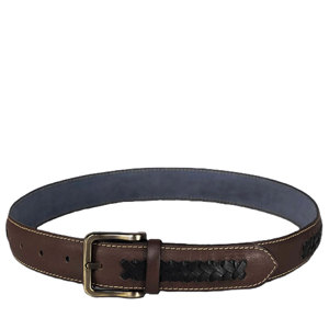 Mini <b>Braid</b> Burgundy Mens Leather Belt Hand Made For Jeans Casual Classic Style Durable Genuine Cowhide Pin Buckle <b>Accessory</b> Gift - Product Image 3