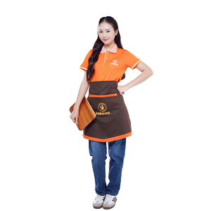 Uniforme Profesional para Cafetería, Restaurante y Panadería, Conjunto de Camisa Polo de Poliéster Tejido y Delantal, Ropa de Trabajo Personalizable para Personal - Product Image 1