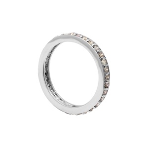 Anillo de Eternidad de Plata de Ley 925 con Diamantes Naturales Redondos Color Champán, Joyas Memoria, Venta al Por Mayor - Product Image 2