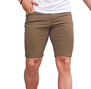 Shorts en jean slim unis pour hommes – Tendance été, style urbain, denim extensible - Product Image 1
