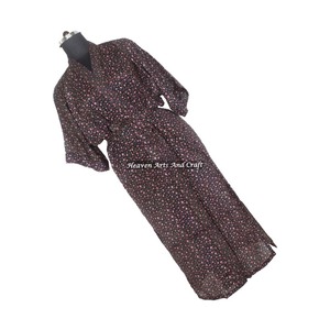 KL015 Hermoso Kimono Vintage de Seda con Mangas Largas, Hecho a Mano, Bata para Mujer con Bolsillos y Cinturón, Cintura Baja, Verano, ODM - Product Image 1