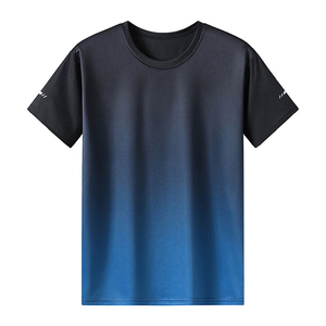 Camiseta Deportiva Personalizada con Degradado para Hombre, Absorbe la Humedad, Secado Rápido, para Gimnasio, Deportes, Camiseta Atlética de Poliéster con Efecto Ombre para Correr - Product Image 1