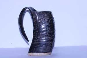 Chope en corne de buffle faite à la main, tasse à boire naturelle pour la bière, anti-fuite, compatible lave-vaisselle et micro-ondes, design classique - Product Image 3