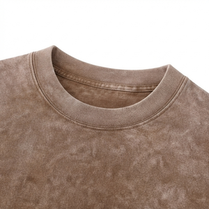 T-shirt décontracté pour homme à manches courtes et col rond, coupe oversize, couleur unie, en jersey de coton teint, design vierge - Product Image 6