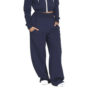 <b>Women</b> Mid Waist Pleated <b>Straight</b> <b>Leg</b> Fleece Breathable Eco-Friendly Drawstring Closure Regular Fit Casual Athletic Gym Yoga - Product Image 1