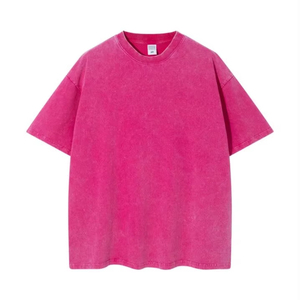Camiseta Casual de Algodón 100% con Logotipo Personalizado Bordado, Diseño Oversize con Lavado Ácido, Manga Corta para Hombre, Patrón Sólido, Tejido de Punto - Product Image 3