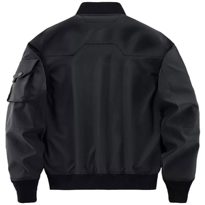 Custom Men's High Quality Stand Collar Silk Shell Breathable Oversized Bomber Jacket Zipper Front Casual Streetwear OEM Service - Product Image 2