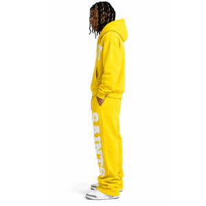 Ensemble décontracté 2 pièces tendance pour homme : sweat à capuche imprimé DTG personnalisé (lettres et chiffres) et pantalon évasé - Product Image 3