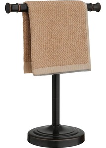Toallero de Pared Rústico de Madera con Barra Metálica, Soporte de Almacenamiento para Baño - Product Image 2