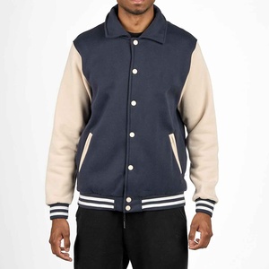 Chaqueta Universitaria Personalizada para Hombre, Mezcla de Lana, Manga de Piel de Vaca, Cierre de Cremallera, Logotipo Bordado, Secado Rápido, Transpirable - Product Image 1