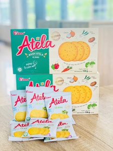 Galletas crujientes con sabor a verduras Atela, paquete de galletas redondas con sabor salado, patata, zanahoria, espinacas, brócoli, cebolla, 150 g - Product Image 3