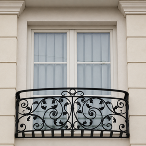 Mejore el exterior de su edificio moderno con barandillas de balcón de hierro forjado artesanal que garantizan seguridad y un estilo refinado. - Product Image 1