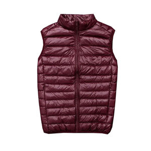 GENERSA SPORTS Gilet matelassé bleu marine pour homme, col montant, fermeture éclair, coupe-vent, décontracté, coupe régulière, couleur unie, hiver - Product Image 3