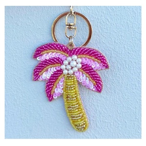 Glass Beads Palm <b>Tree</b> Bag Charms Hold to Keys or Bag Key Chains for Girls Handbag Purses Car Key Small Gift Birthday Anniversary - Product Image 4