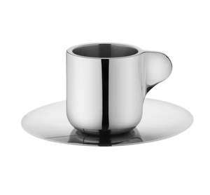 Taza de Café de Acero Inoxidable Personalizable al por Mayor con Platillo, Diseño Minimalista, Juego de Tazas para Beber Té Duradero - Product Image 4