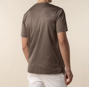 Luxury Mercerised Cotton Crew Neck T-Shirt 220GSM Slim Fit Men Premium Blank Tee Custom Logo OEM - Product Image 2