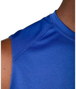 Débardeur de sport respirant en polyester bleu sans manches pour homme Laso Industry, col rond, séchage rapide, imprimé, style musculaire - Product Image 4