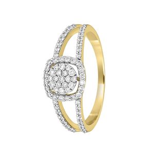 Anillo de Lujo de Oro Rosa de 14K con Diamantes Cultivados en Laboratorio, Corte Esmeralda, Halo, Engaste Ilusión Baguette, Pavé, para Boda o Compromiso - Product Image 1