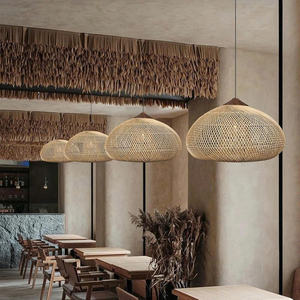 Elegant Pear Basket Rattan Lampshade Wood Base Spiral Pendant <b>Light</b> Shade Handcrafted Creative <b>Wicker</b> <b>Ceiling</b> Hanging Cover - Product Image 2