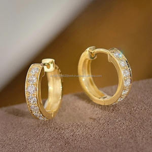 Boucles d'oreilles en or 14kt IGI/GIA Lab Grown Round Diamond Boucles d'oreilles Bijoux en diamant Boucles d'oreilles de mariage Lab Created - Product Image 3