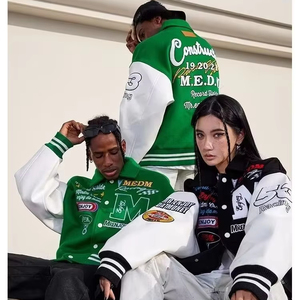 Custom Wool Wholesale Baseball Street Chenille Patch Embroidery Vintage Baseball Letterman Varsity Jacket With Leather Sleeve - Product Image 1