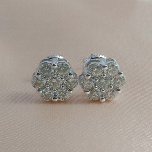 925 Sterling <b>Silver</b> Rhodium Plated Round Cut Natural Diamond Ladies Stud Earrings Womens 1.44 Ct Trendy <b>Wedding</b> Jewelry 9mm - Product Image 6