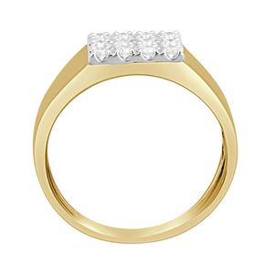 14K Yellow Gold Invisible <b>Set</b> Lab Grown Diamond <b>Mens</b> Signet <b>Ring</b> - Product Image 1