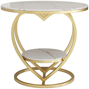 Support à gâteau élégant en métal en forme de cœur avec plateau en marbre et étagère pour la présentation de desserts, mariages et événements - Product Image 1