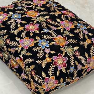 Tissu de broderie à paillettes, tissu en dentelle pour Abaya, Kaftan, vêtements de mode, vente en gros, export, sourcing, approvisionnement mondial - Product Image 1