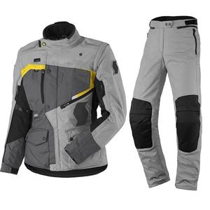 Blouson de moto pour homme à manches longues, coupe-vent, imperméable, respirant, color-block noir, rouge, gris, en cuir, été, toutes saisons - Product Image 6