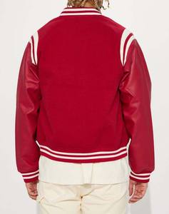 Chaqueta Varsity Bordada con Letras para Hombre y Mujer, Estilo Urbano, Corta, Personalizable, de Lana, Grosor Delgado, Diseño Personalizable - Product Image 4