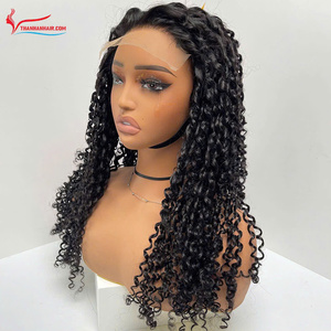 Perruque de luxe en cheveux humains bouclés vietnamiens, avec closure HD Lace 2x4 2x6, doux, volumineux, double tirage, noir naturel - Product Image 4