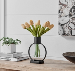 Geometric Metal Frame Glass Tube <b>Bud</b> <b>Vase</b> Modern Minimalist Tabletop Flower Planter Home Decor Floral Centerpiece Wholesale - Product Image 3