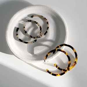 Ivory Tortoise Craft Hoop Earrings Leopard Pattern Craft Hoops <b>Resin</b> Craft Hoop Earrings Handcrafted <b>Resin</b> Hoop <b>Resin</b> <b>Crafts</b> - Product Image 5