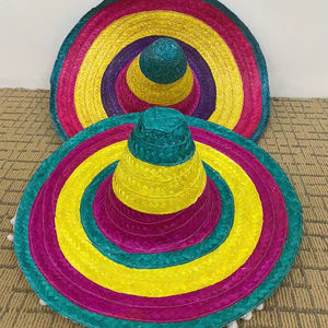 Sombrero Mexicano de Ala Ancha Personalizado con Banda Decorativa de Serape, Sombrero para Festivales, Casual, para Fiestas, Bodas, Uso Diario, Verano, Deportes, Ciclismo - Product Image 1